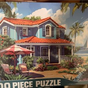 Colorful Tropical House Puzzle 500 pieces with letters on back